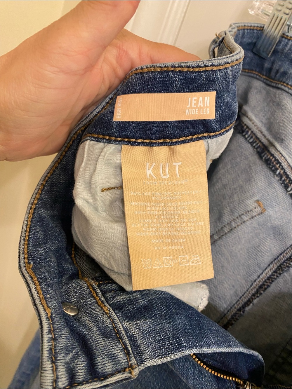 KUT FROM THE KLOTH WIDE LEG JEANS MEDIUM WASH WOMENS SIZE 16 TRENDY HIGH RISE - Picture 5 of 16